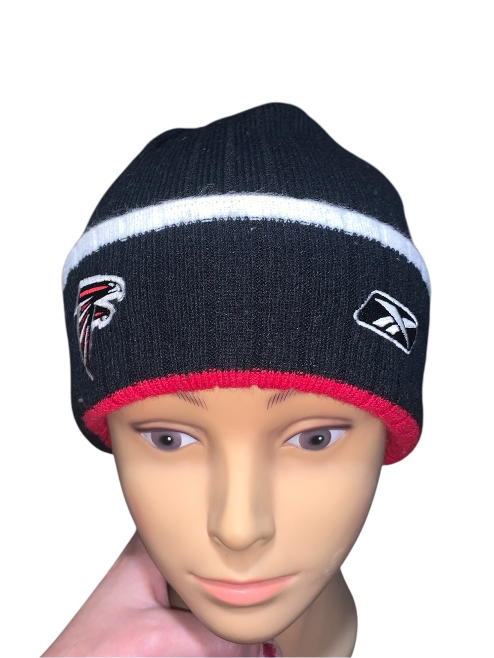 NFL Team Apparel Atlanta Falcons Black Red Beanie Hat Reebok Licensed Youth